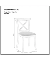 Streamdale Wooden Cross-Back Dining Chairs, Set of 2