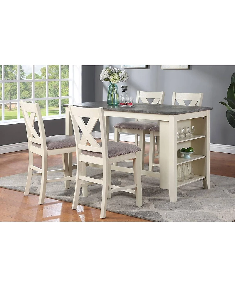 Streamdale Set of 2 Modern Counter Height Wooden Chairs