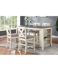 Streamdale Set of 2 Modern Counter Height Wooden Chairs