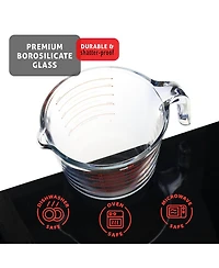 Borosilicate Glass Liquid Measuring Cups - Dishwasher, Microwave & Oven Safe