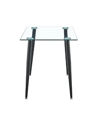 Streamdale Glass Dining Table with Black Base Refined Versatility