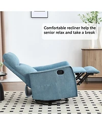 Streamdale Heat Massage Manual Recliner Chair with Rocker and Swivel in Fabric for Living Room