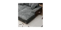 Streamdale Corduroy Convertible Sofa Bed Modern Oversized Lounge Chair