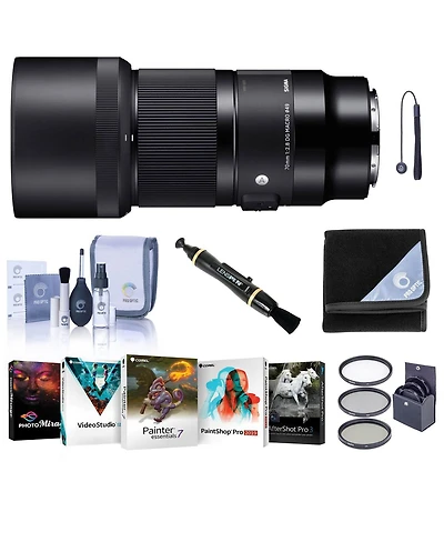 Sigma 70mm f/2.8 Dg Art Macro Lens for L Mount, Bundle with ProOptic 49mm Filter Kit, Lens Cleaner, Lens Wrap, Cleaning Kit, Lens Cap Tether, Pc Softw