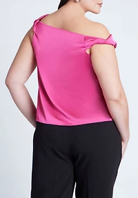 Eloquii Women's Twisted Satin Top
