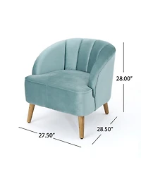 Streamdale Mid-Century Modern Velvet Club Chair With Birch Legs
