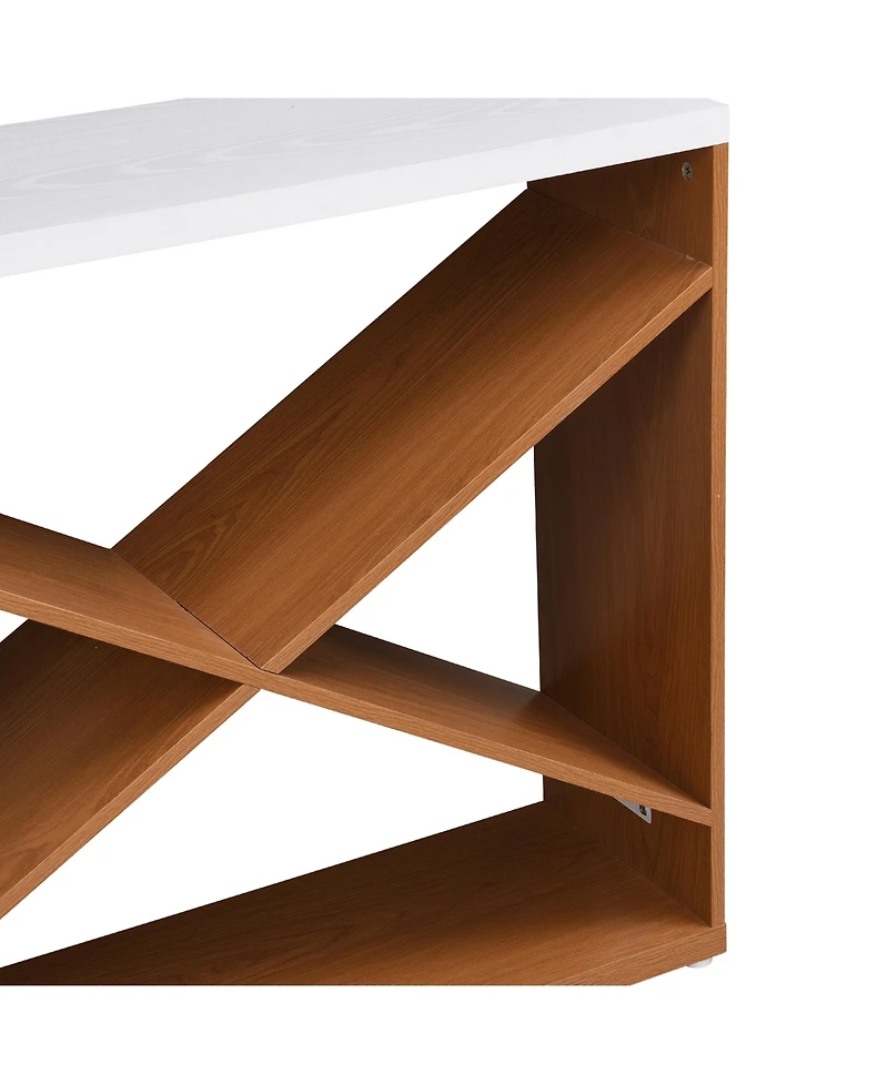 Streamdale 70.87" Farmhouse Table with Storage, X-Shape, Detachable Extra-Long