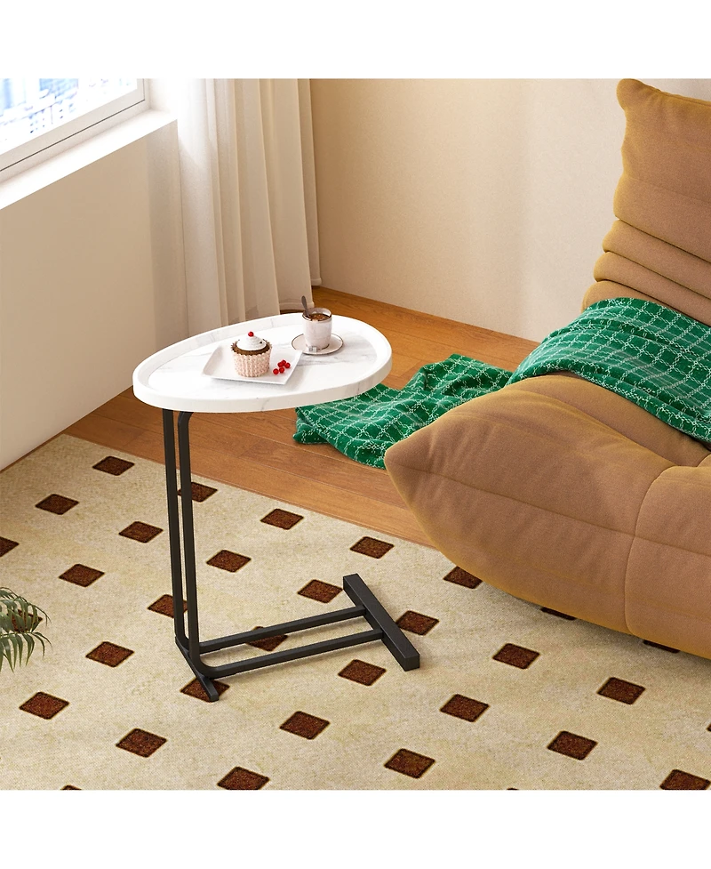 Streamdale 2-Piece C-Shaped End Table with Slide (White)