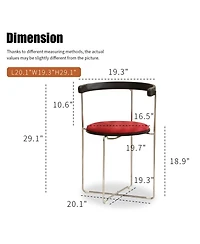 Streamdale Modern Chrome Frame Folding Chair with Wood Back
