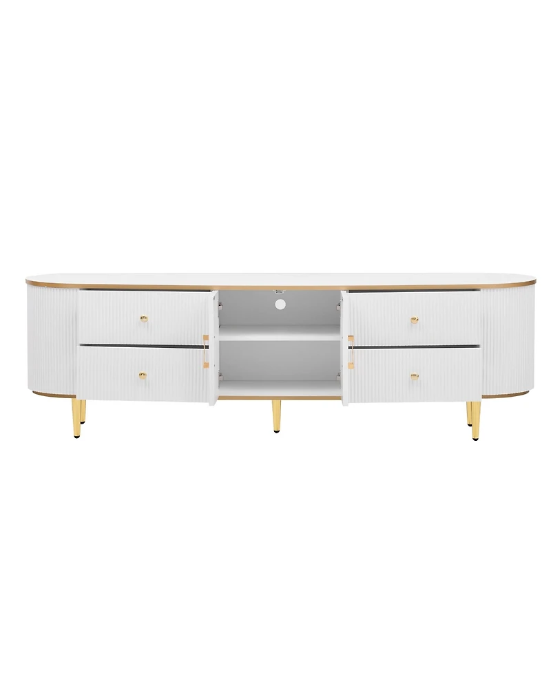 Streamdale Tv Stand - 80 Inch, 4 Drawers, Cabinet, Metal Legs