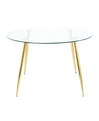 Streamdale 47.2" Glass Dining Table, Gold Legs
