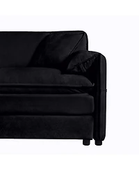 Streamdale Oversized Chenille Loveseat Sofa - Black