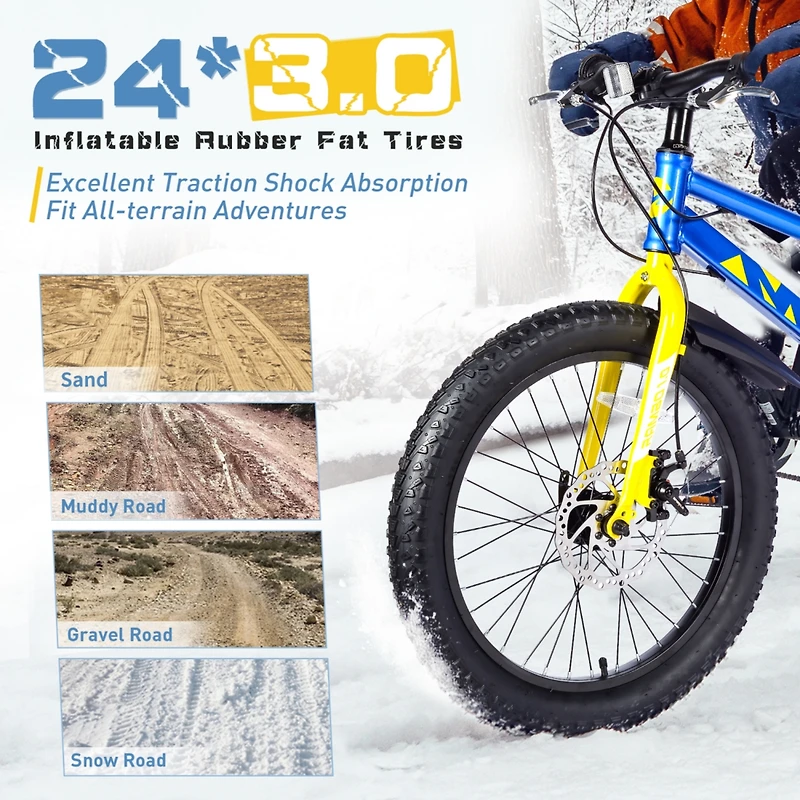 Streamdale Fat Tire Mountain Bike for Kids 10+