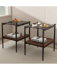 Streamdale Modern Glass Coffee & End Table Set of 3