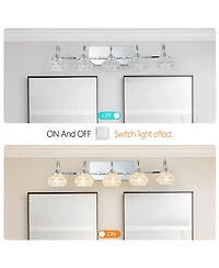 Streamdale Brushed Nickel Vintage Crystal Vanity Light (5-Light, No Bulbs)