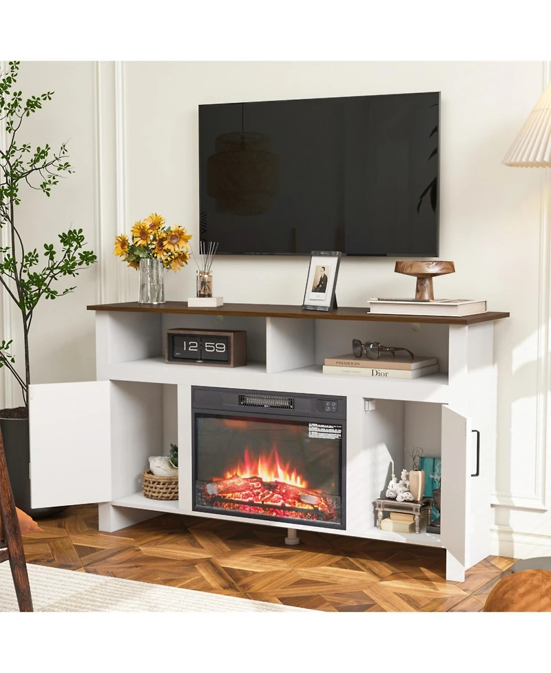 Streamdale Modern Tv Stand with Fireplace Media Console, Storage Unit, Entertainment Center