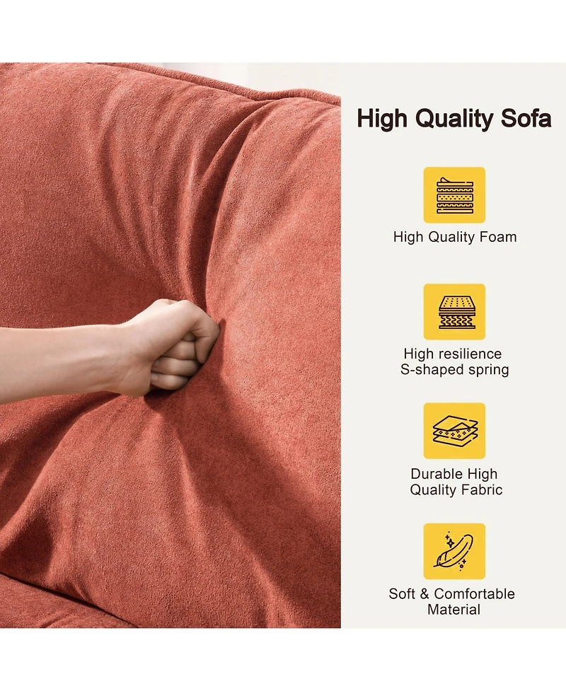 Streamdale Cozy Deep-Seated Sofa with Pillow (103")