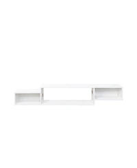 Streamdale 65.35in Wall Mounted Floating Tv Stand with 20 Color LEDs and Charging Station