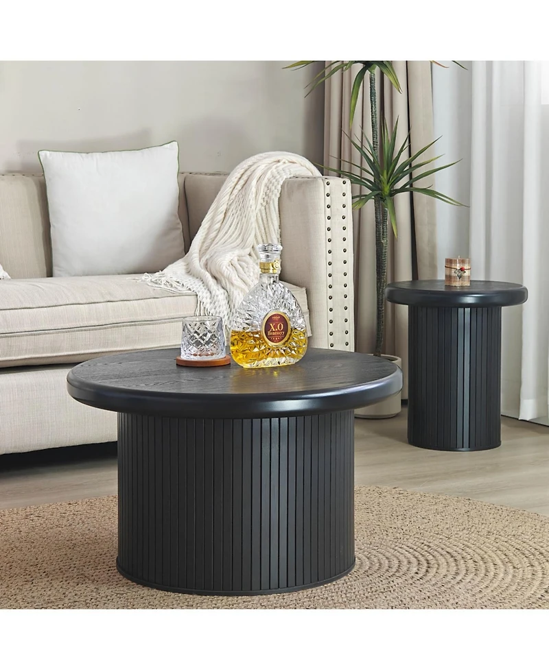 Streamdale Modern Round Coffee Table with Unique Legs
