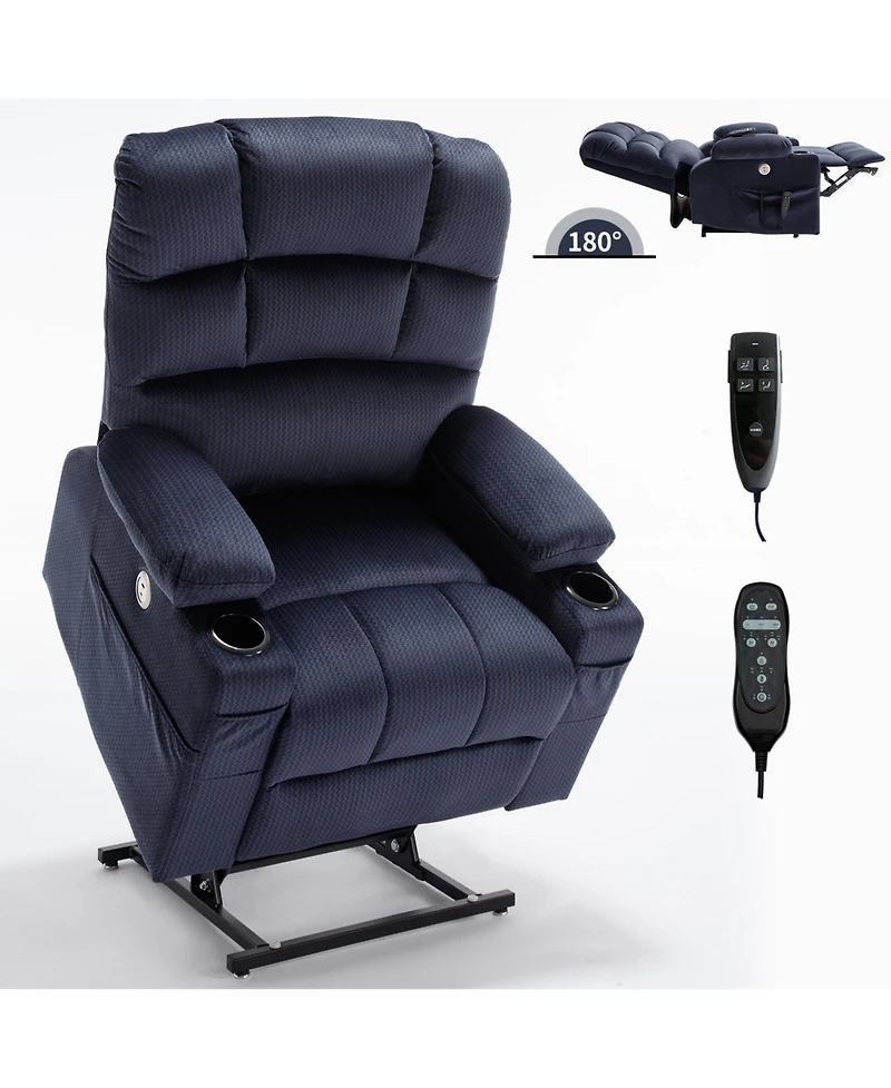 Streamdale Dual Motor Infinite Position Power Lift Recliner with Massage and Heat (350 lbs)