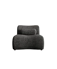 Streamdale Modular Black Chenille Sofa with Headrests and Cylindrical Pillows