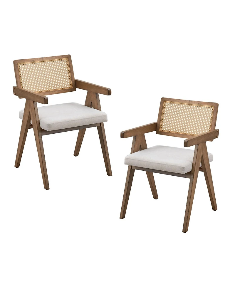 Streamdale Mid-Century Dining Chairs (Set of 2), Upholstered Wooden Kitchen Chairs for Home, Office, or Restaurant