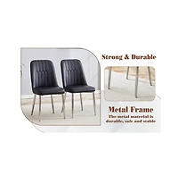 Pandora Sintered Stone Dining Set: 6 Black Chairs, Modern Table