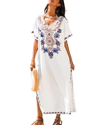 Cupshe Women's Soft Sea White Cover-Up Maxi Beach Dress