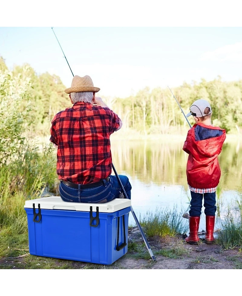 58 Quart Leak-Proof Portable Cooler Ice Box for Camping-Blue