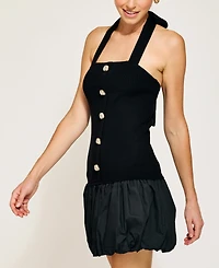 Line & Dot Women's Ramona Mixed-Media Bubble Mini Dress