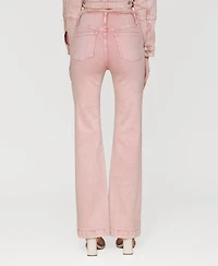Avec Les Filles Women's Pintucked Flared Jeans
