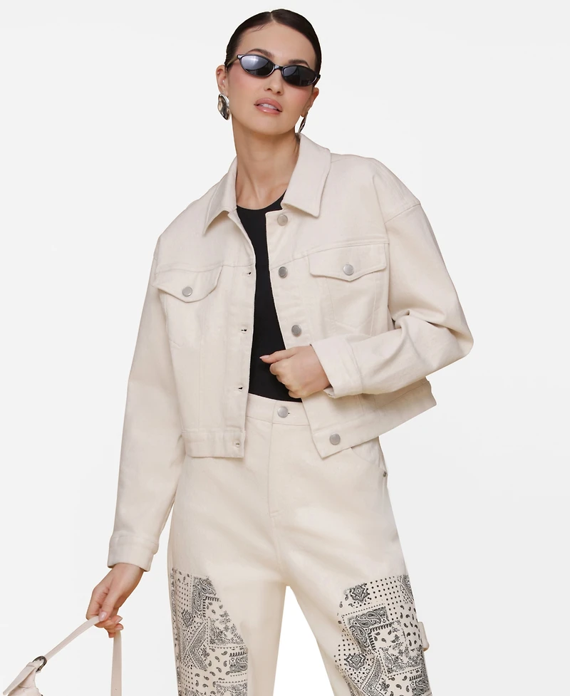 Avec Les Filles Women's Heart Inset Trucker Jacket