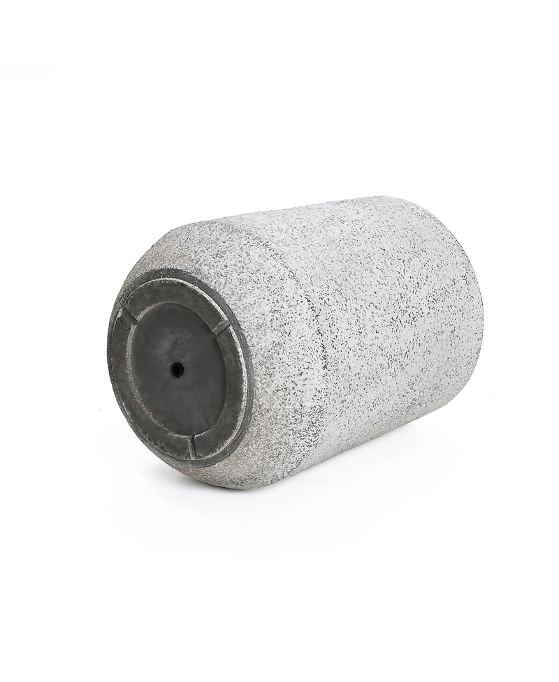 LuxenHome Speckled Gray and Off-White Textured Round Tapered -Inch Tall MgO Planter