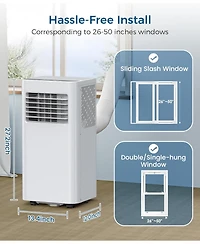 Cowsar Portable Air Conditioner 10000 Btu (Ashrae), 3-in-1 Modes Ac Cools Up to 450 Sq. Ft., Sleep Mode, Rc, Led Display, 24H Timer, Ac Unit with Wind
