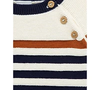 Little Me Baby Boys Cotton Striped Sweater & Pants, 2 Piece Set