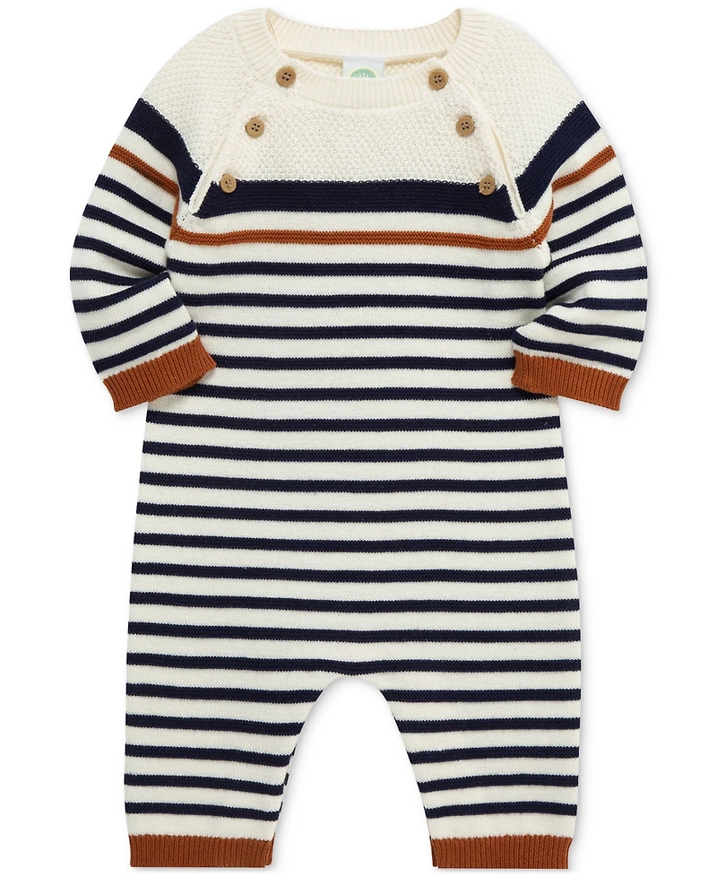 Little Me Baby Boys Cotton Block Stripe Sweater Coverall