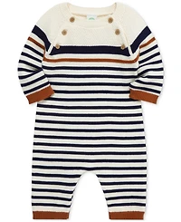 Little Me Baby Boys Cotton Block Stripe Sweater Coverall
