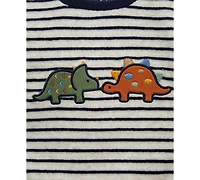 Little Me Baby Boys Dino Striped Velour Top & Pants, 2 Piece Set