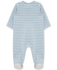 Little Me Baby Boys Fluffy Pup Velour Footed Coverall