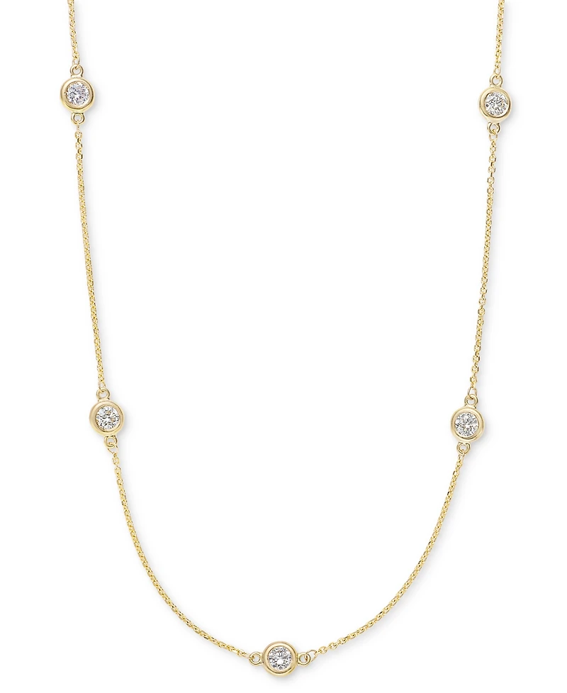Effy Diamond Bezel 20" Statement Necklace (1 ct. t.w.) 14k White, Yellow or Rose Gold