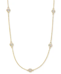 Effy Diamond Bezel 20" Statement Necklace (1 ct. t.w.) 14k White, Yellow or Rose Gold