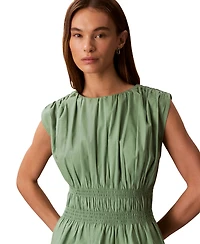 Calvin Klein Jeans Women's Ruched Cotton Poplin Top