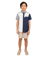 B By Brooks Brothers Big Boys Colorblock Poplin Shirt