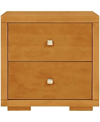 Wooden 2-Drawer Nightstand – Solid and Composite Wood Construction