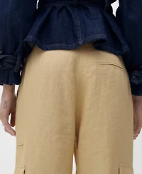 Mango Women's Linen Cargo Pants
