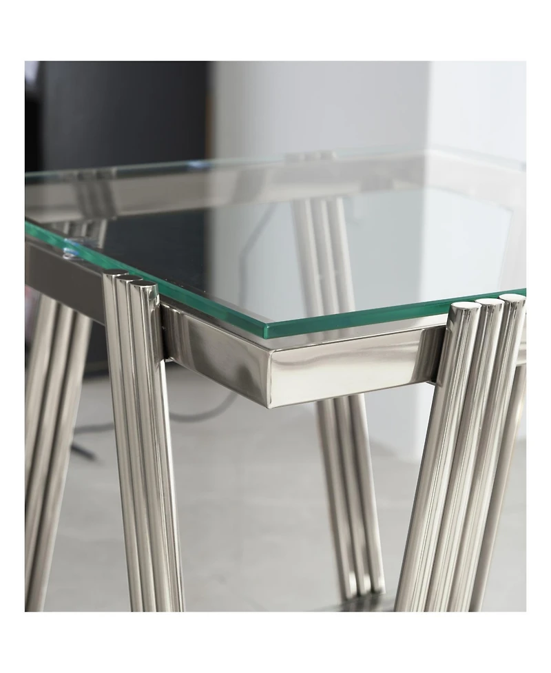 Streamdale 20" Square Glass End Table