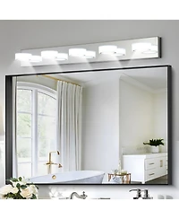 Streamdale Chrome Led Vanity Light Fixture with Acrylic Shades, Dimmable, 37