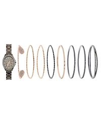 Jessica Carlyle Women's Quartz Gun Tone Metal Alloy Watch, 34mm