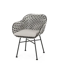 Streamdale Modern Woven Club Chair Minimalist Elegance For Outdoor Spaces