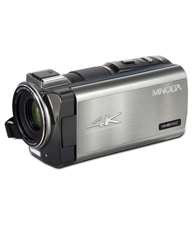 Minolta MN4K100Z 28MP 4K Ultra Hd 3.5" Touchscreen Night Vision Camcorder, Gunmetal